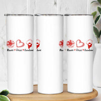 Peace Love Greenland Skinny Tumbler Sunflower Flag Stand With Greenland