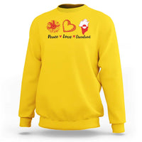 Peace Love Greenland Sweatshirt Sunflower Flag Stand With Greenland
