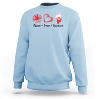 Peace Love Greenland Sweatshirt Sunflower Flag Stand With Greenland