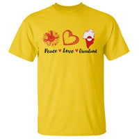 Peace Love Greenland T Shirt Sunflower Flag Stand With Greenland