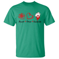 Peace Love Greenland T Shirt Sunflower Flag Stand With Greenland