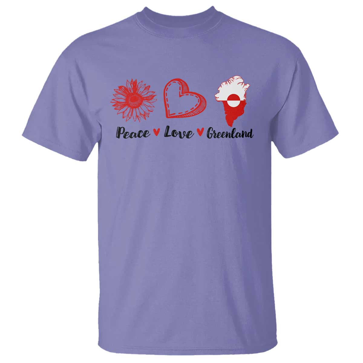 Peace Love Greenland T Shirt Sunflower Flag Stand With Greenland