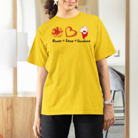 Peace Love Greenland T Shirt For Women Sunflower Flag Stand With Greenland