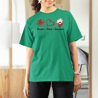 Peace Love Greenland T Shirt For Women Sunflower Flag Stand With Greenland