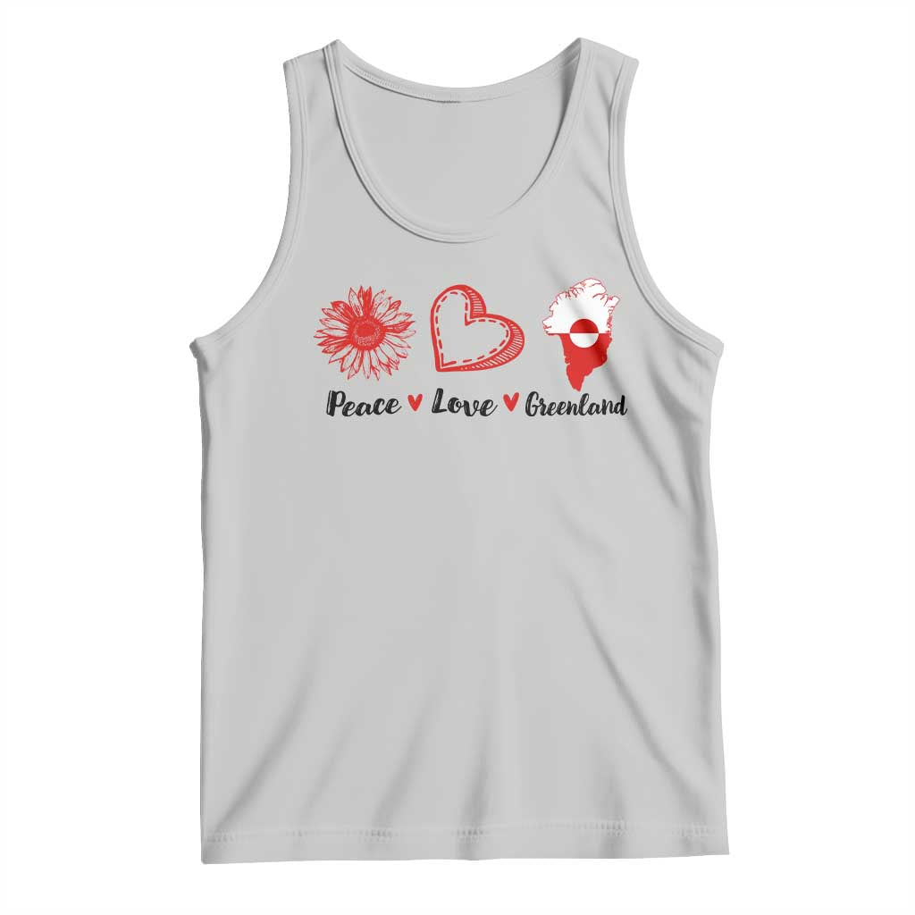Peace Love Greenland Tank Top Sunflower Flag Stand With Greenland