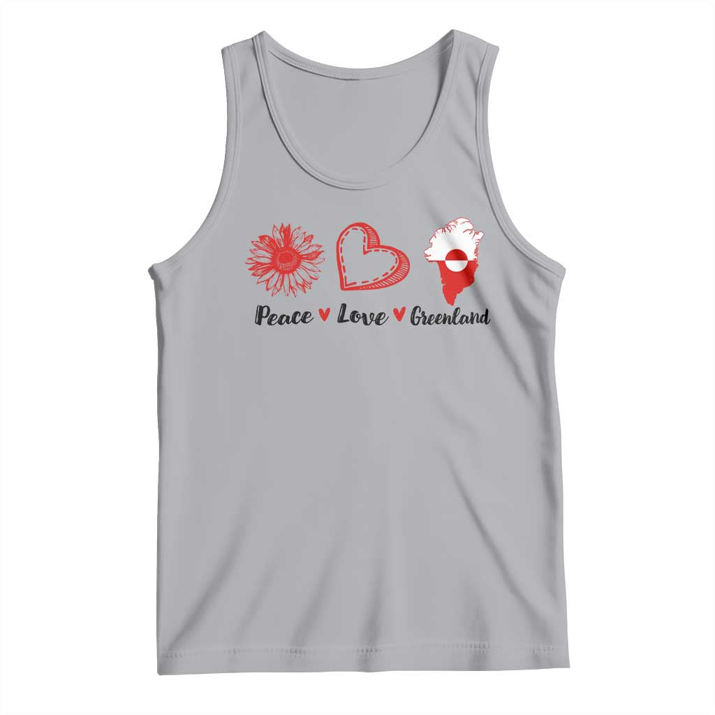Peace Love Greenland Tank Top Sunflower Flag Stand With Greenland