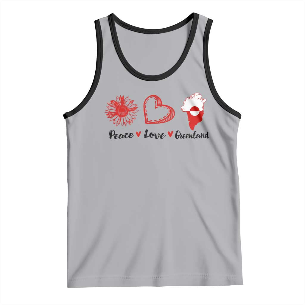 Peace Love Greenland Tank Top Sunflower Flag Stand With Greenland