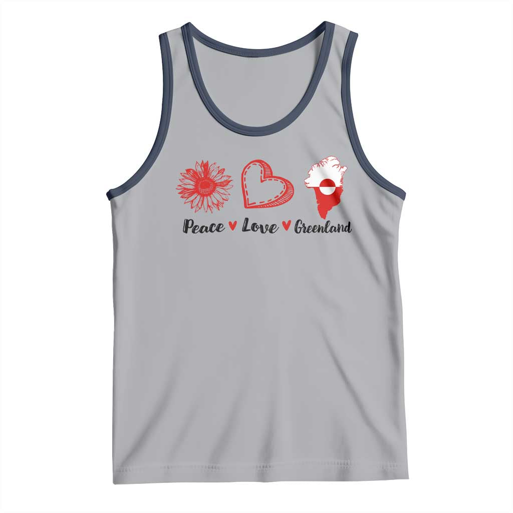 Peace Love Greenland Tank Top Sunflower Flag Stand With Greenland