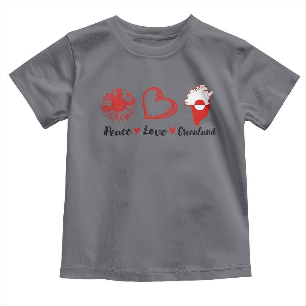 Peace Love Greenland Toddler T Shirt Sunflower Flag Stand With Greenland