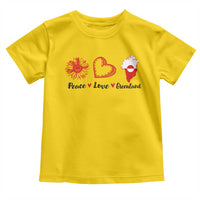 Peace Love Greenland Toddler T Shirt Sunflower Flag Stand With Greenland