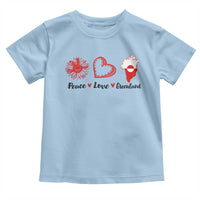 Peace Love Greenland Toddler T Shirt Sunflower Flag Stand With Greenland