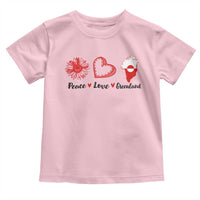 Peace Love Greenland Toddler T Shirt Sunflower Flag Stand With Greenland