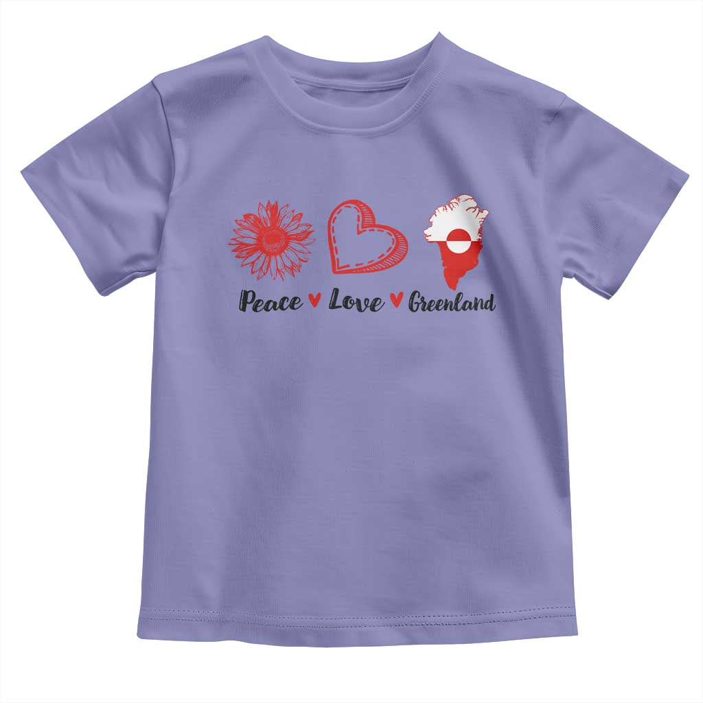 Peace Love Greenland Toddler T Shirt Sunflower Flag Stand With Greenland