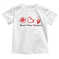 Peace Love Greenland Toddler T Shirt Sunflower Flag Stand With Greenland