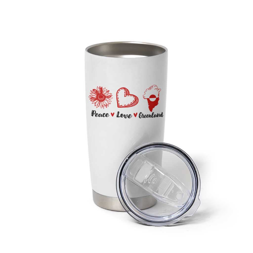Peace Love Greenland Tumbler Cup Sunflower Flag Stand With Greenland
