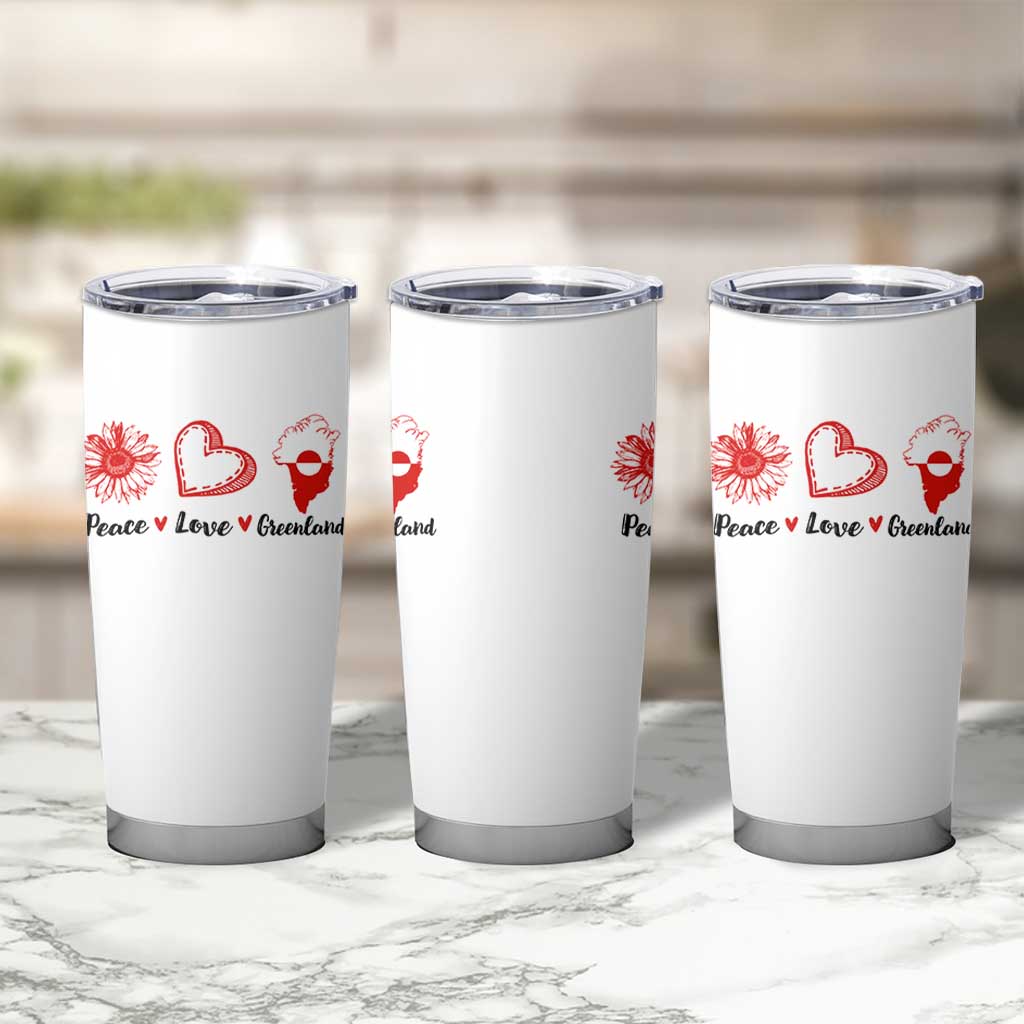 Peace Love Greenland Tumbler Cup Sunflower Flag Stand With Greenland