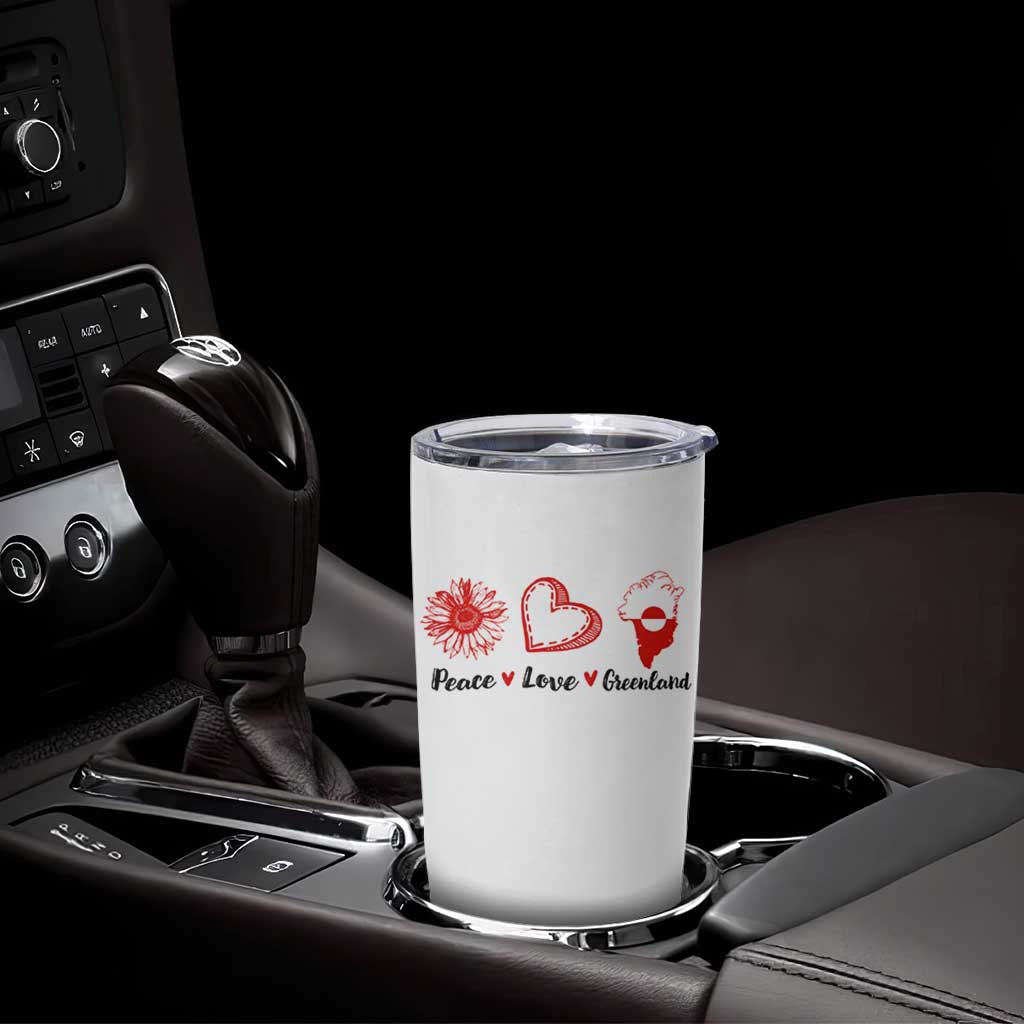 Peace Love Greenland Tumbler Cup Sunflower Flag Stand With Greenland