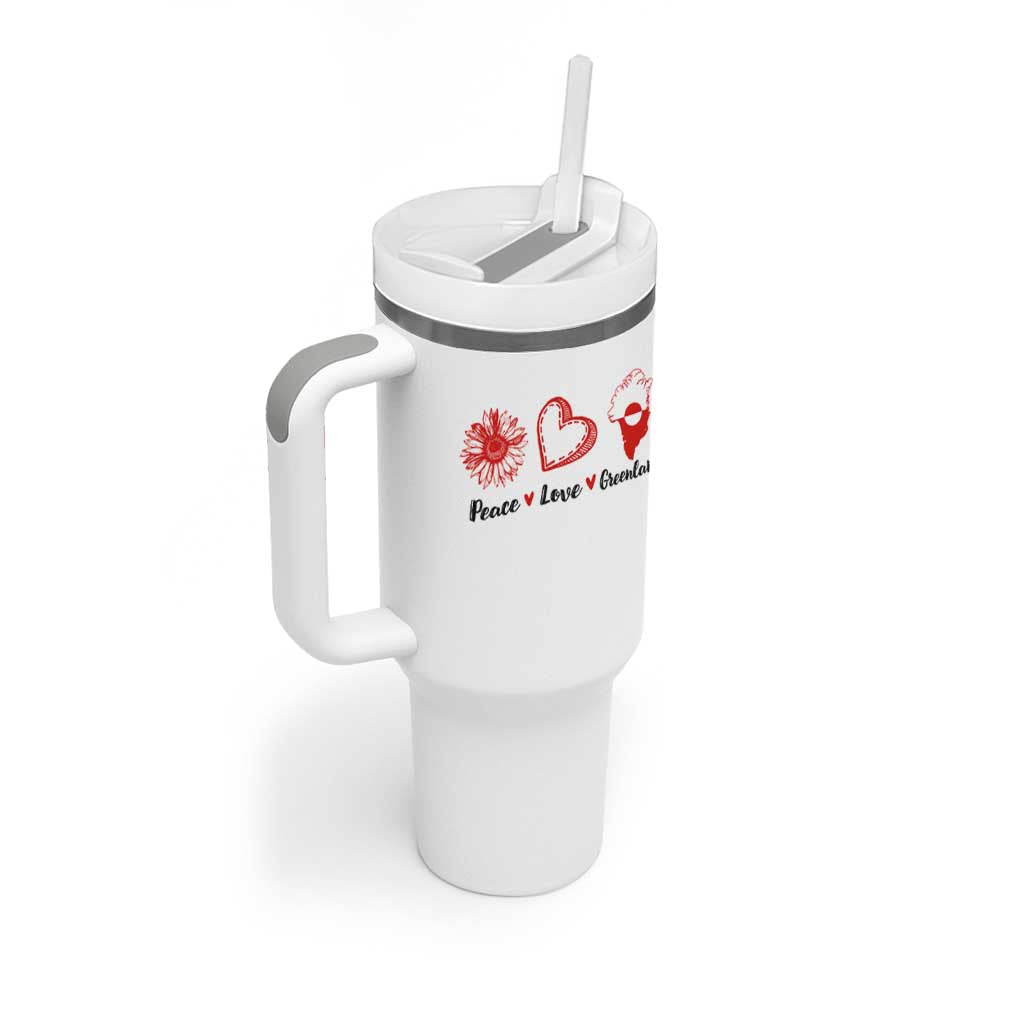 Peace Love Greenland Tumbler With Handle Sunflower Flag Stand With Greenland