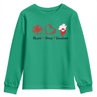 Peace Love Greenland Youth Sweatshirt Sunflower Flag Stand With Greenland