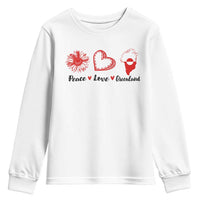 Peace Love Greenland Youth Sweatshirt Sunflower Flag Stand With Greenland