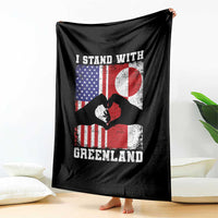 I Stand With Greenland Throw Blanket Greenlander US Flag Greenland American Usa America