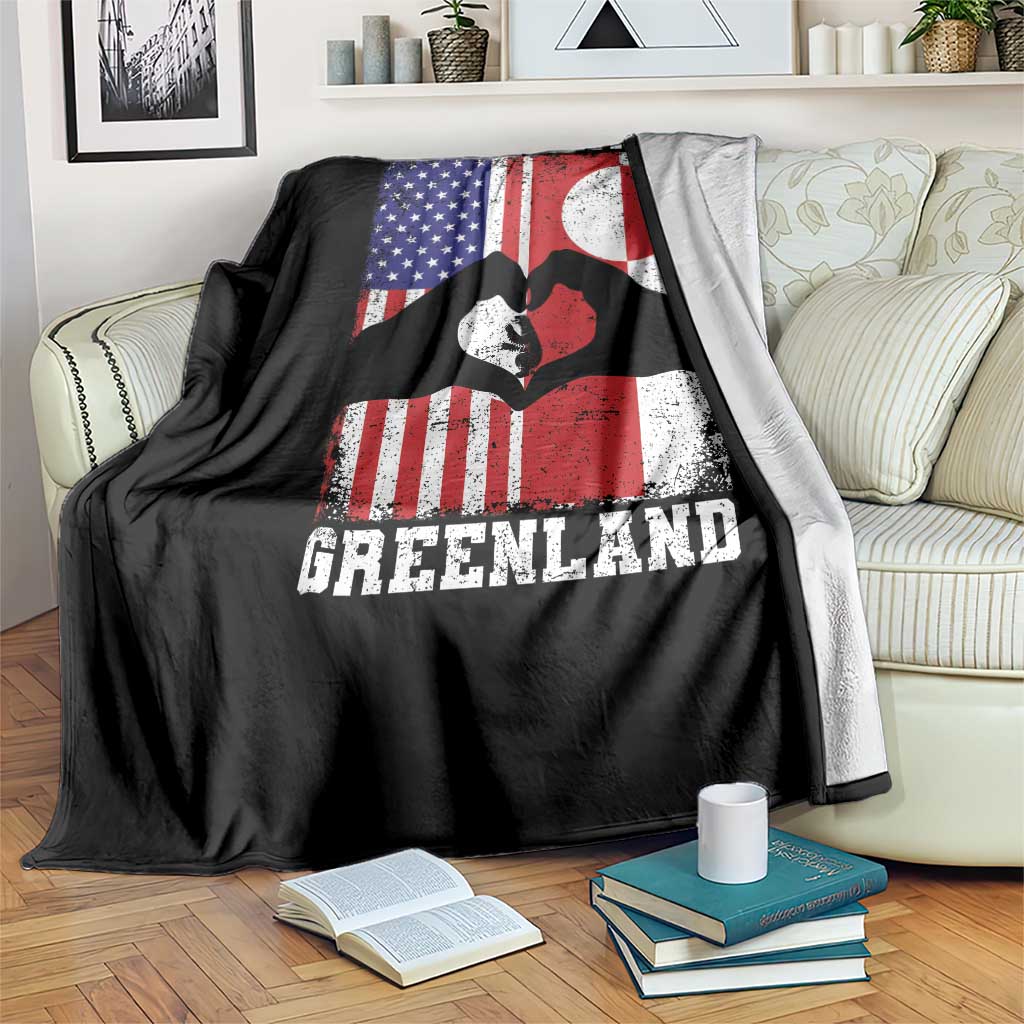 I Stand With Greenland Throw Blanket Greenlander US Flag Greenland American Usa America