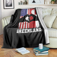I Stand With Greenland Throw Blanket Greenlander US Flag Greenland American Usa America