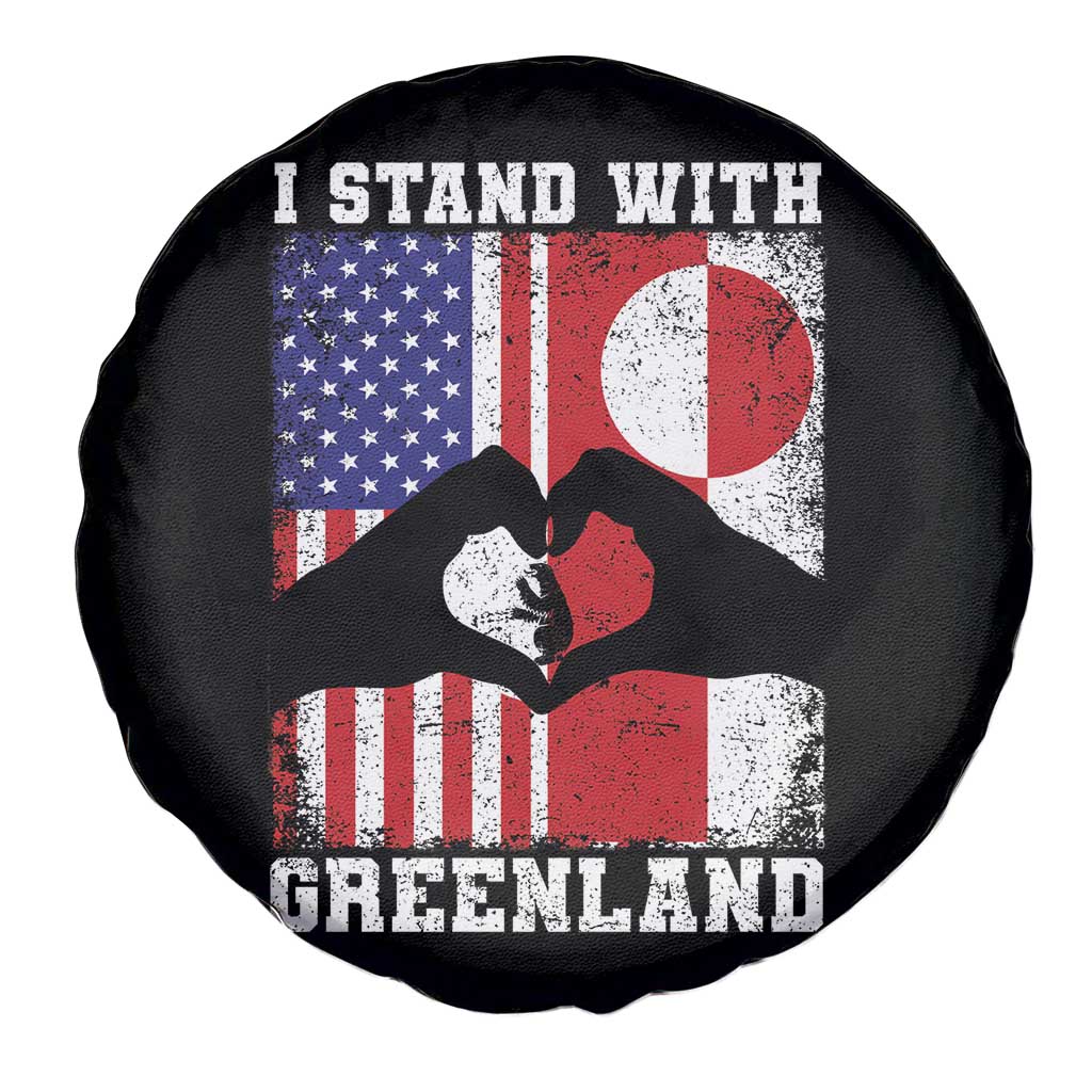 I Stand With Greenland Spare Tire Cover Greenlander US Flag Greenland American Usa America