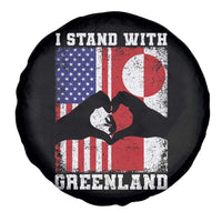 I Stand With Greenland Spare Tire Cover Greenlander US Flag Greenland American Usa America