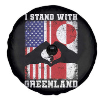 I Stand With Greenland Spare Tire Cover Greenlander US Flag Greenland American Usa America