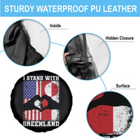 I Stand With Greenland Spare Tire Cover Greenlander US Flag Greenland American Usa America