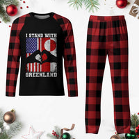 I Stand With Greenland Plaid Pajama Set Greenlander US Flag Greenland American Usa America