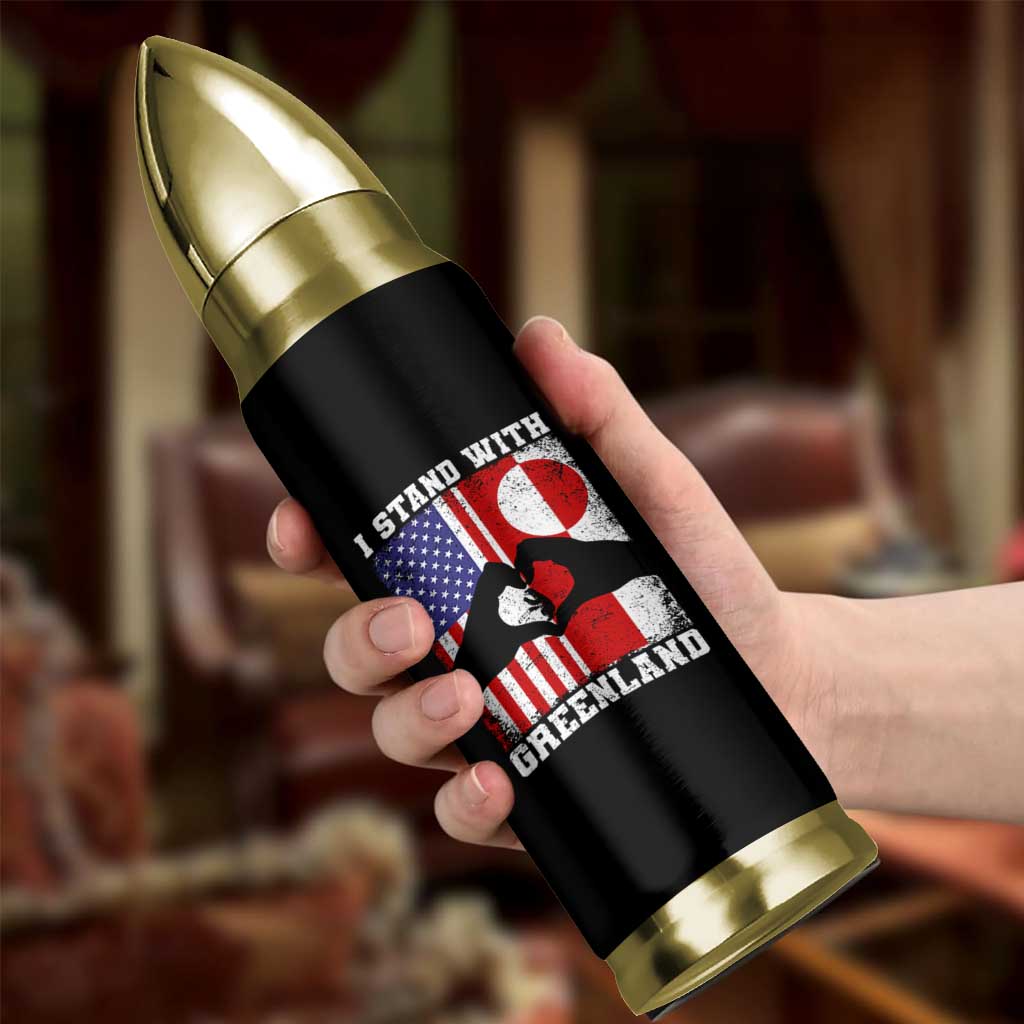 I Stand With Greenland Bullet Tumbler Greenlander US Flag Greenland American Usa America