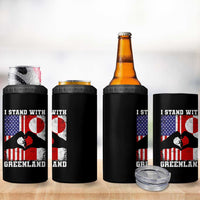 I Stand With Greenland 4 in 1 Can Cooler Tumbler Greenlander US Flag Greenland American Usa America