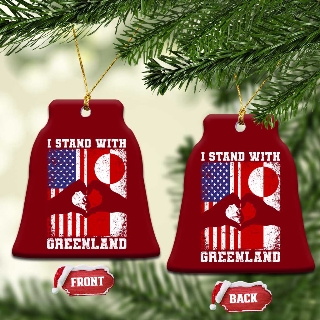 I Stand With Greenland Ceramic Ornament Greenlander US Flag Greenland American Usa America