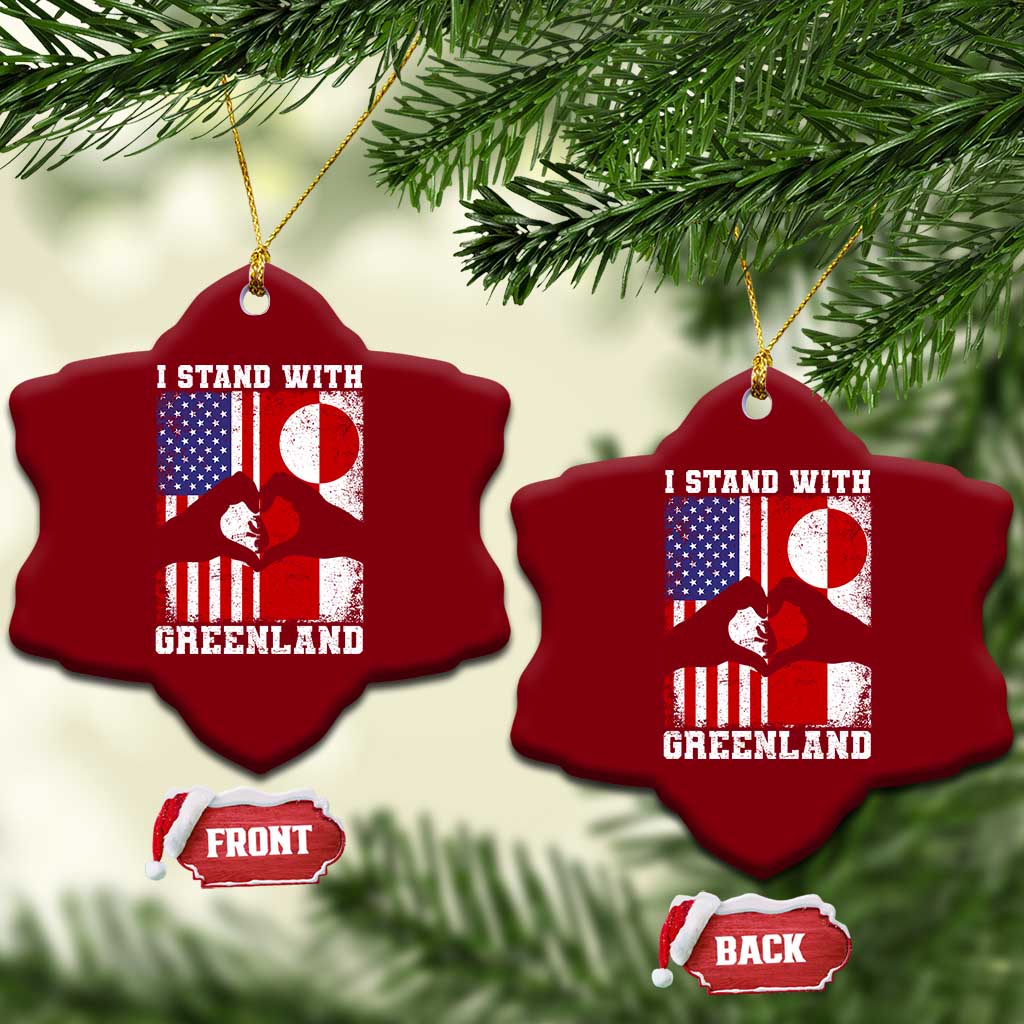 I Stand With Greenland Ceramic Ornament Greenlander US Flag Greenland American Usa America