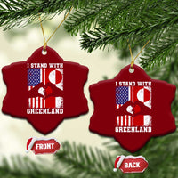 I Stand With Greenland Ceramic Ornament Greenlander US Flag Greenland American Usa America