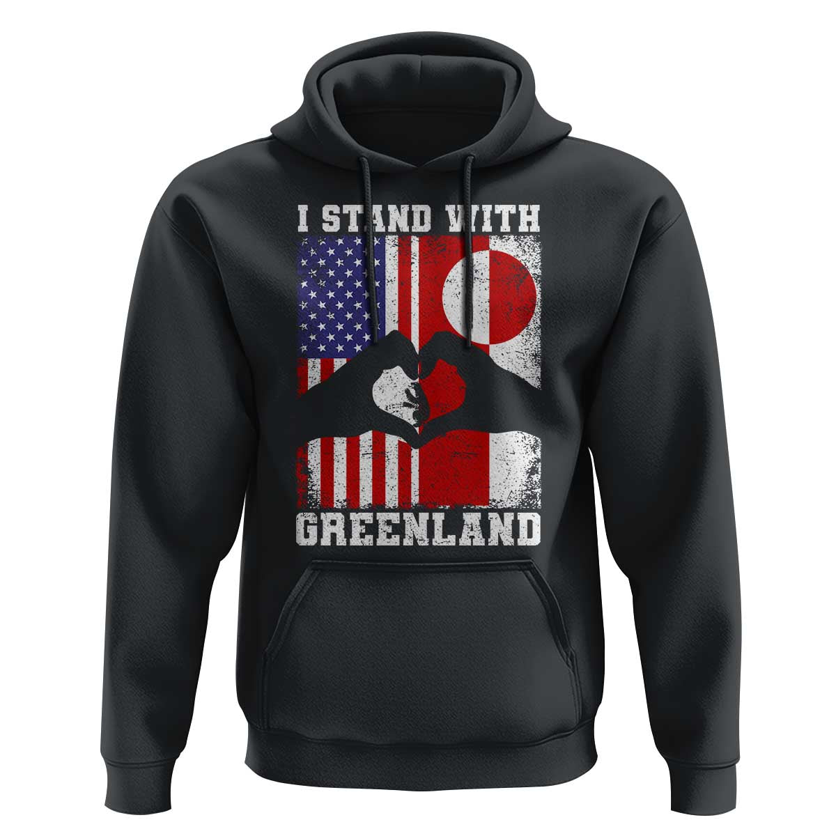 I Stand With Greenland Hoodie Greenlander US Flag Greenland American Usa America
