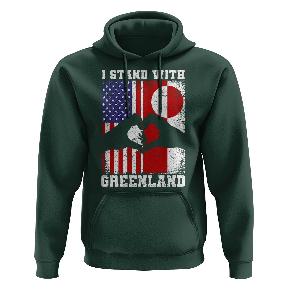 I Stand With Greenland Hoodie Greenlander US Flag Greenland American Usa America