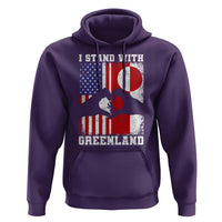 I Stand With Greenland Hoodie Greenlander US Flag Greenland American Usa America
