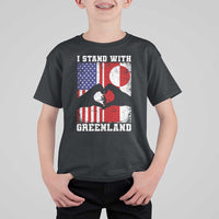 I Stand With Greenland T Shirt For Kid Greenlander US Flag Greenland American Usa America
