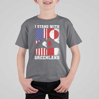 I Stand With Greenland T Shirt For Kid Greenlander US Flag Greenland American Usa America