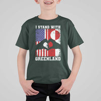 I Stand With Greenland T Shirt For Kid Greenlander US Flag Greenland American Usa America
