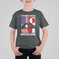 I Stand With Greenland T Shirt For Kid Greenlander US Flag Greenland American Usa America