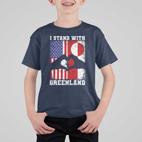 I Stand With Greenland T Shirt For Kid Greenlander US Flag Greenland American Usa America