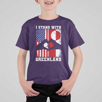 I Stand With Greenland T Shirt For Kid Greenlander US Flag Greenland American Usa America