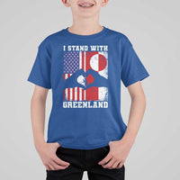 I Stand With Greenland T Shirt For Kid Greenlander US Flag Greenland American Usa America