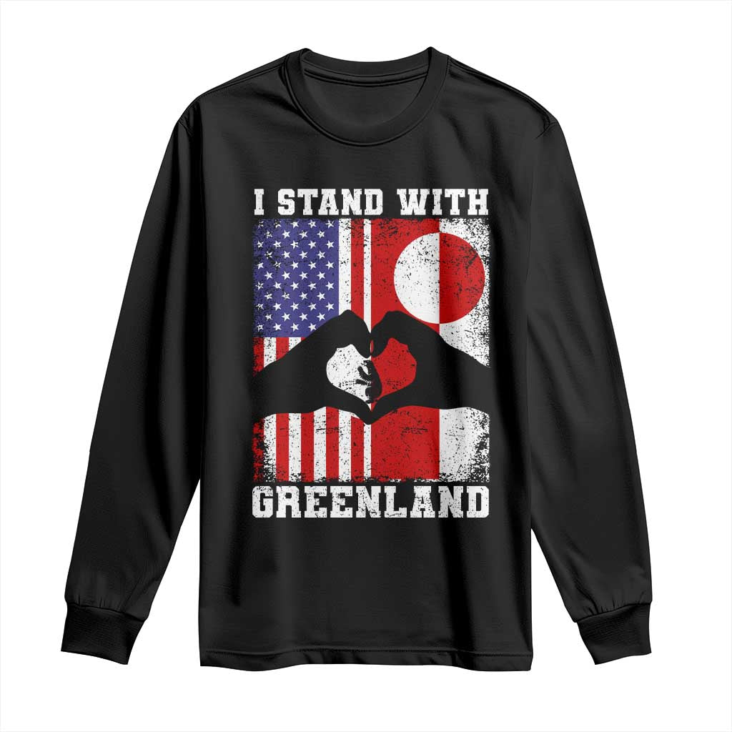 I Stand With Greenland Long Sleeve Shirt Greenlander US Flag Greenland American Usa America