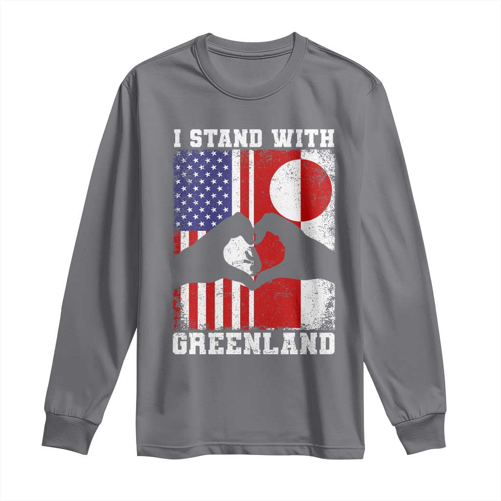 I Stand With Greenland Long Sleeve Shirt Greenlander US Flag Greenland American Usa America