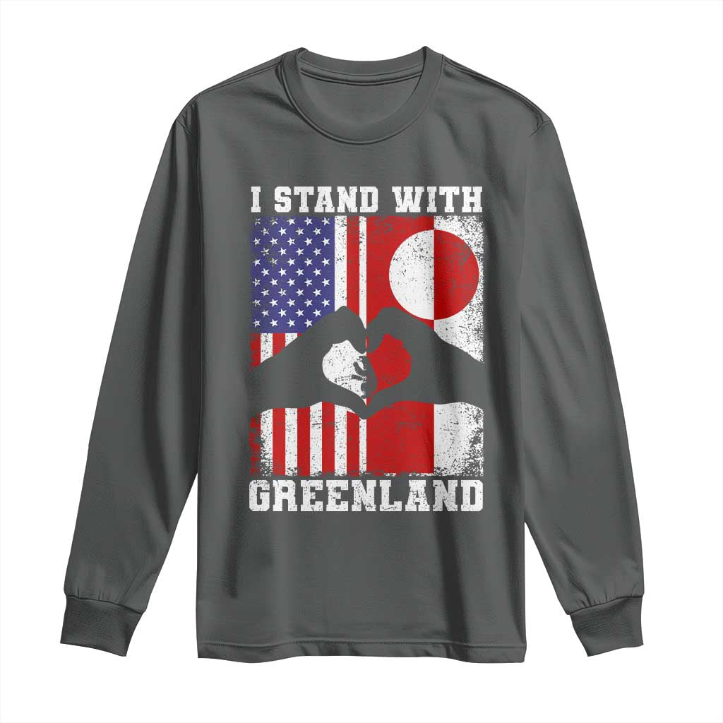 I Stand With Greenland Long Sleeve Shirt Greenlander US Flag Greenland American Usa America